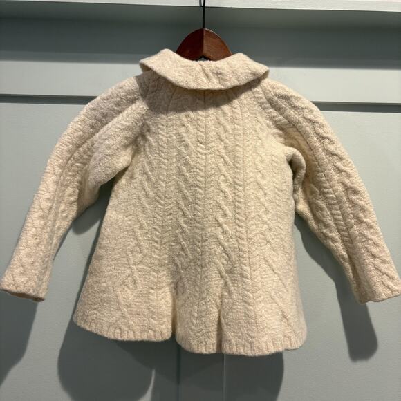Felted Aran Woollen Mills Cardigan XS Ireland Merino Wool Shrunken Fit Girls 6-8 - Picture 10 of 11